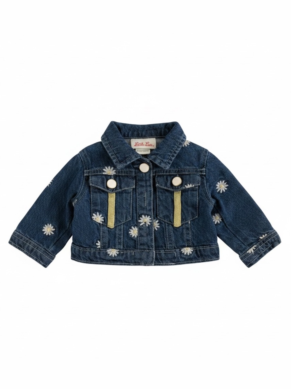 Little Lass Baby Girl Daisy Embroidered Denim Jacket 0-3 Months